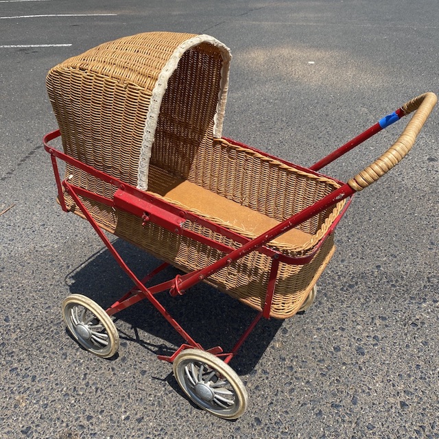 PRAM, Vintage Cane w Red Frame (Small)